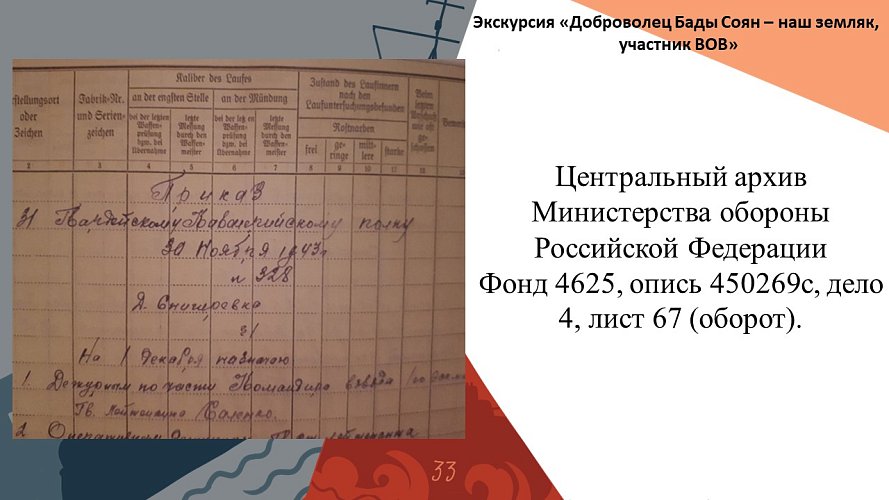  «Наш земляк, доброволец Бады-Соян - участник Великой Отечественной войны»